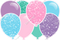 Mint, Baby Pink, Lavender, & Baby Blue Horizontal Balloon Panel