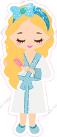 Light Skin Tone Spa Girl in Robe - Blonde Hair