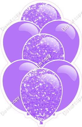 Flat & Sparkle Lilac Balloon Bundle with Highlight