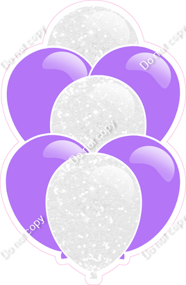 Flat Lilac & White Sparkle Lilac Balloon Bundle with Highlight