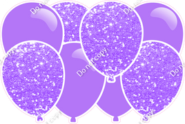 Combo Flat & Sparkle Lilac - Horizontal Balloon Panel