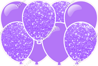 Combo Flat & Sparkle Lilac - Horizontal Balloon Panel