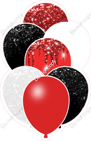 Black, Red, White Balloon Bundle