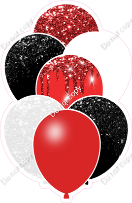 Black, Red, White Balloon Bundle