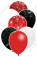 Black, Red, White Balloon Bundle