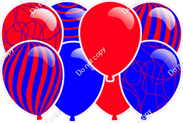 Flat Blue & Red Horizontal Balloon Panel