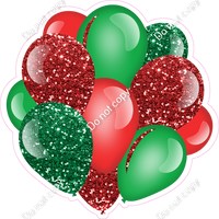 Sparkle - Green & Red Balloon Cluster w/ Variants