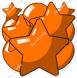 Cartoon Balloon Star Bundle - Orange