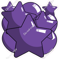 Cartoon Balloon Star Bundle - Purple