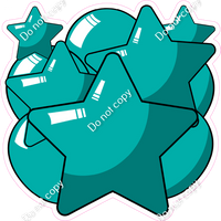 Cartoon Balloon Star Bundle - Teal