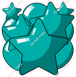 Cartoon Balloon Star Bundle - Teal