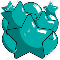 Cartoon Balloon Star Bundle - Teal