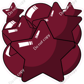 Cartoon Balloon Star Bundle - Burgundy