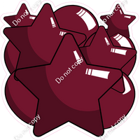 Cartoon Balloon Star Bundle - Burgundy