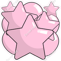 Cartoon Balloon Star Bundle - Baby Pink