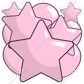 Cartoon Balloon Star Bundle - Baby Pink