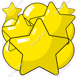 Cartoon Balloon Star Bundle - Yellow