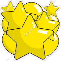 Cartoon Balloon Star Bundle - Yellow