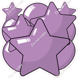 Cartoon Balloon Star Bundle - Lavender