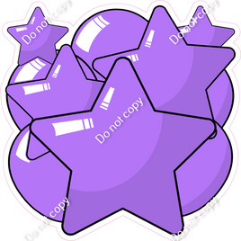 Cartoon Balloon Star Bundle - Lilac