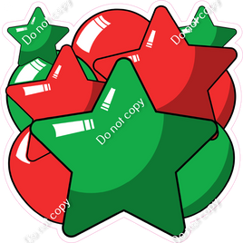 Cartoon Balloon Star Bundle - Red & Green