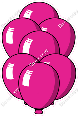 Cartoon XL Balloon Bundle - Hot Pink