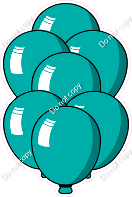 Cartoon XL Balloon Bundle - Teal