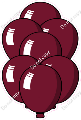 Cartoon XL Balloon Bundle - Burgundy