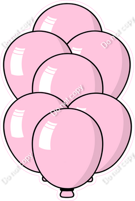 Cartoon XL Balloon Bundle - Baby Pink