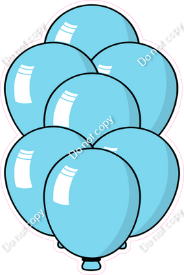 Cartoon XL Balloon Bundle - Baby Blue