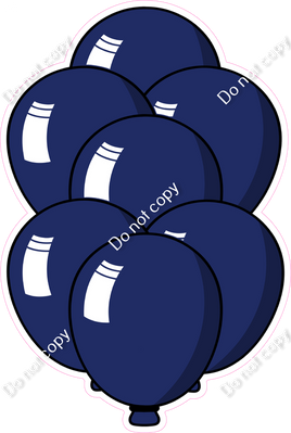 Cartoon XL Balloon Bundle - Navy Blue