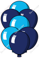 Cartoon XL Balloon Bundle - Navy Blue & Caribbean