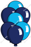 Cartoon XL Balloon Bundle - Navy Blue & Caribbean