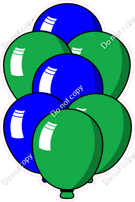 Cartoon XL Balloon Bundle - Green & Blue