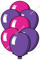 Cartoon XL Balloon Bundle - Purple & Hot Pink