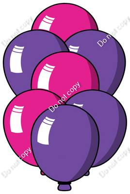 Cartoon XL Balloon Bundle - Purple & Hot Pink