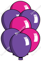 Cartoon XL Balloon Bundle - Purple & Hot Pink