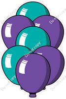 Cartoon XL Balloon Bundle - Purple & Teal