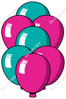 Cartoon XL Balloon Bundle - Hot Pink & Teal