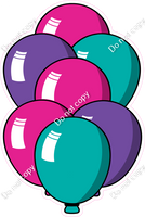 Cartoon XL Balloon Bundle - Teal, Hot Pink, Purple