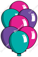 Cartoon XL Balloon Bundle - Teal, Hot Pink, Purple