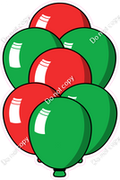 Cartoon XL Balloon Bundle - Red & Green