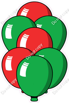 Cartoon XL Balloon Bundle - Red & Green