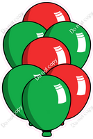 Cartoon XL Balloon Bundle - Red & Green