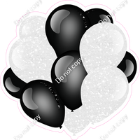 Sparkle - Black & White Balloon Cluster