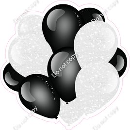 Sparkle - Black & White Balloon Cluster