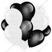 Sparkle - Black & White Balloon Cluster