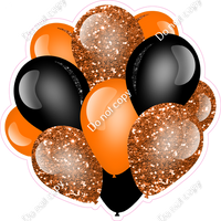 Sparkle - Orange & Black Balloon Cluster