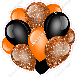 Sparkle - Orange & Black Balloon Cluster