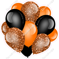 Sparkle - Orange & Black Balloon Cluster